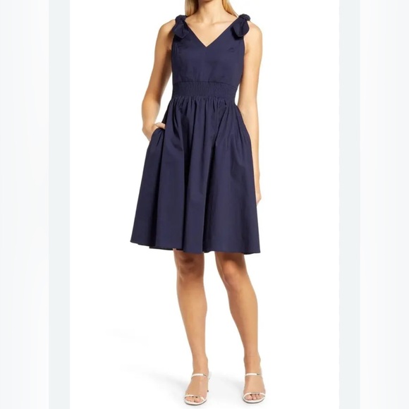 ElIza J sleeveless navy blue midi dress size 0 - Picture 1 of 8